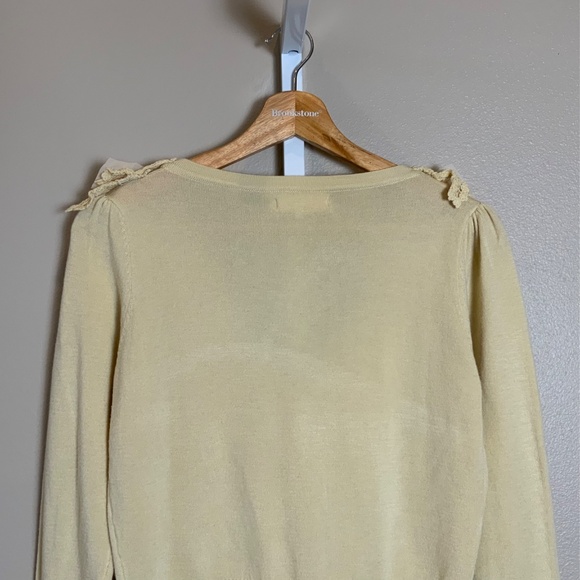 A’Reve Crochet Chiffon Bow V-neckline Cardigan Sweater - Picture 12 of 16